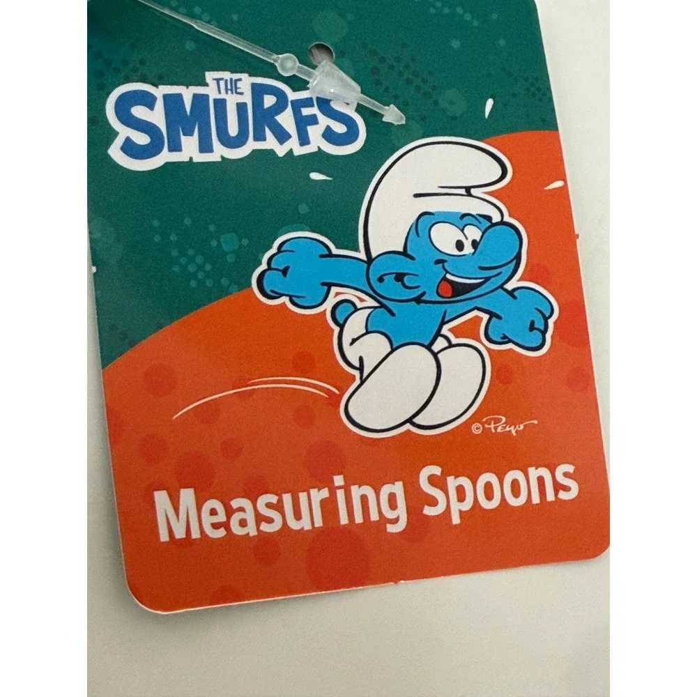 The Smurfs Measuring Spoons Set 5 Piece Blue Plastic Papa Smurf Smurfette New